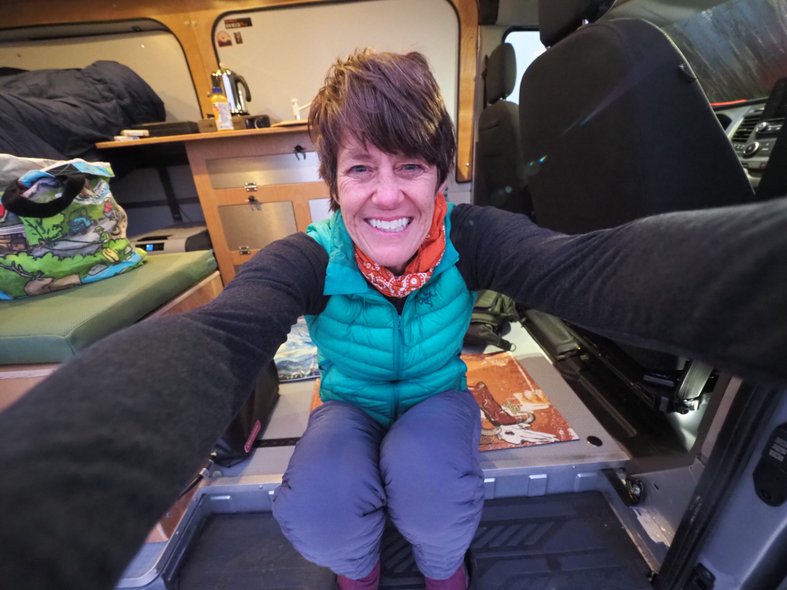 Pam in her conversion camper van