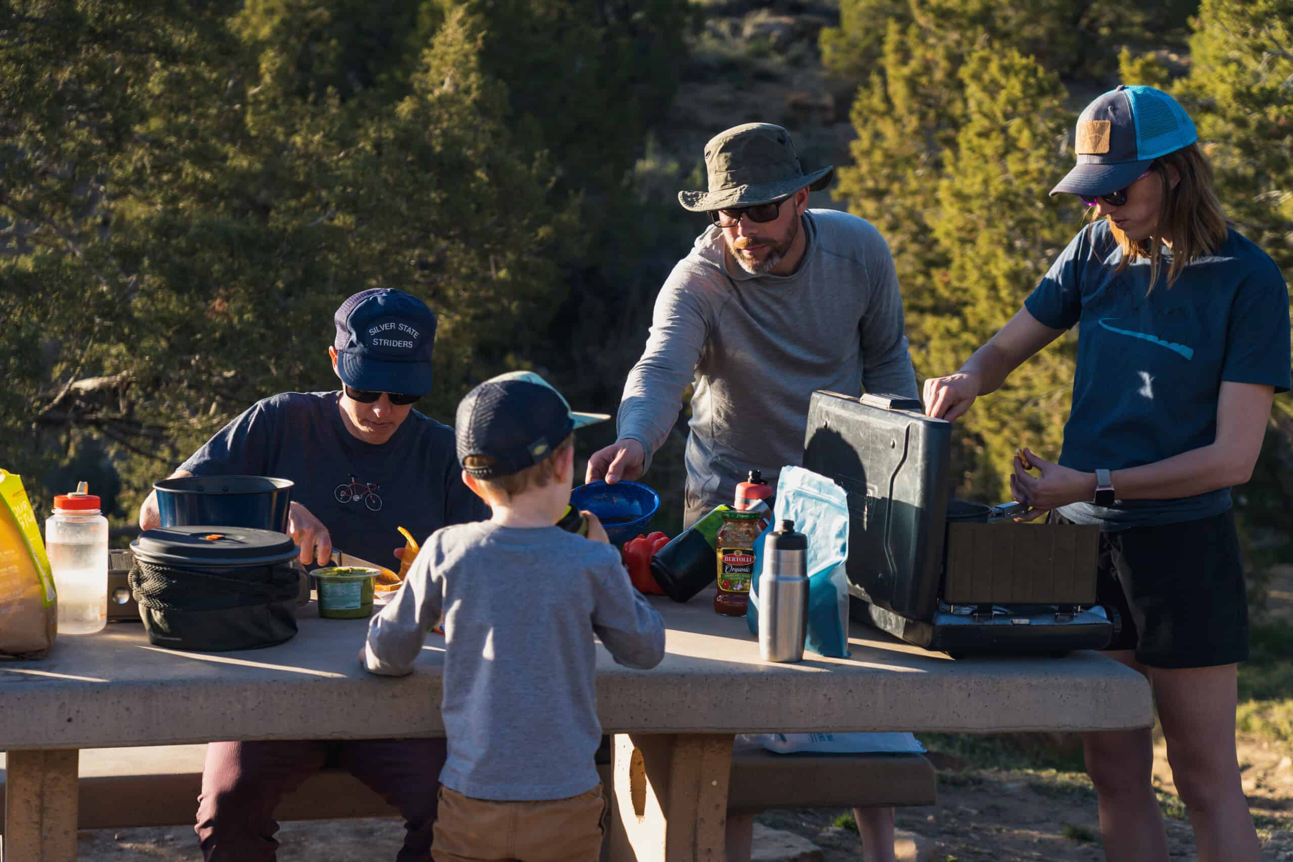 family picnic at campsite