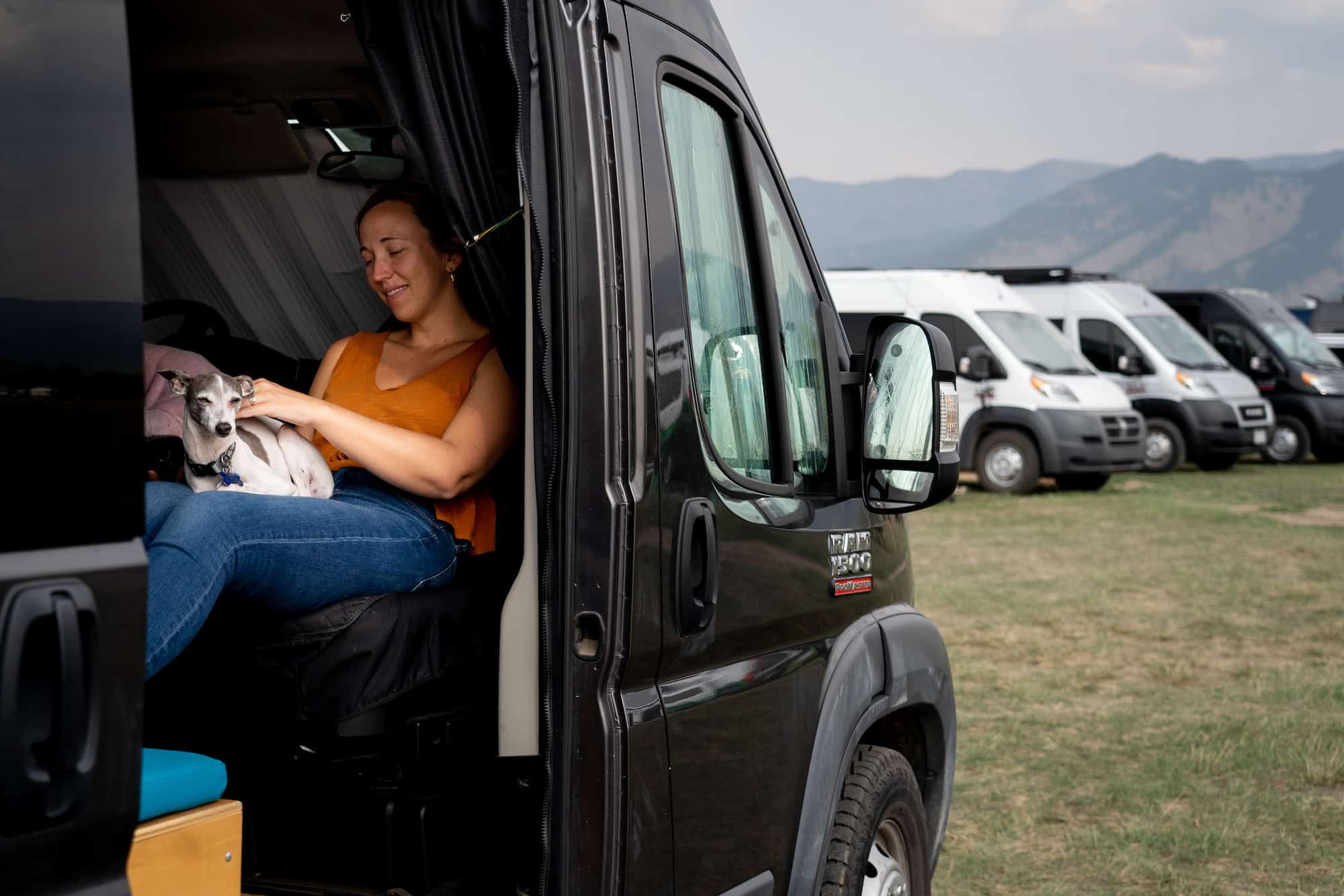 women relaxing in a camper van conversion