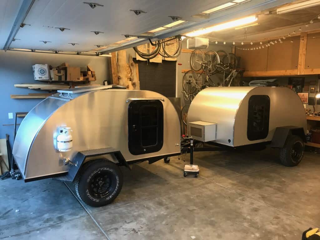 two teardrop trailers